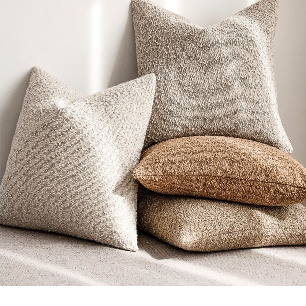 BOUCLE Tan Accent Pillows - Picture 2 of 10